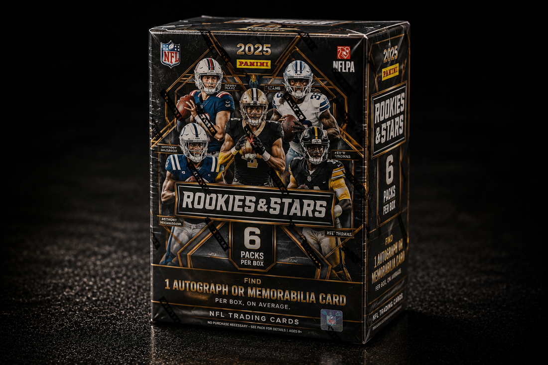 2025 Panini Rookies &amp; Stars Football 6-Pack Hobby Blaster Box | 1 Autograph or Memorabilia Card Per Box