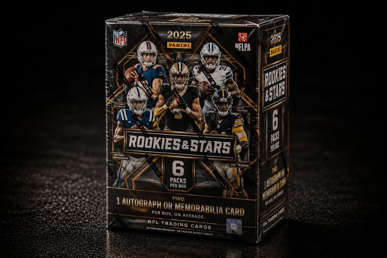 2025 Panini Rookies &amp; Stars Football 6-Pack Hobby Blaster Box | 1 Autograph or Memorabilia Card Per Box