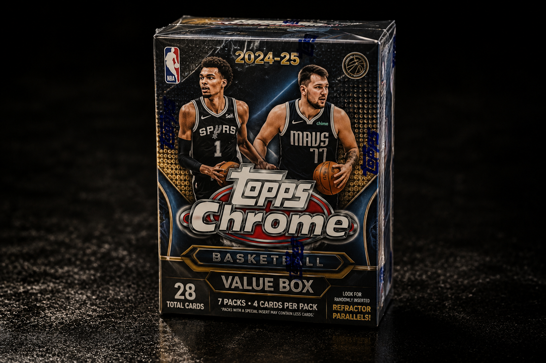 2024–25 Topps Chrome Basketball Value Box | Factory Sealed Premium NBA Trading Cards (32 Cards Total)